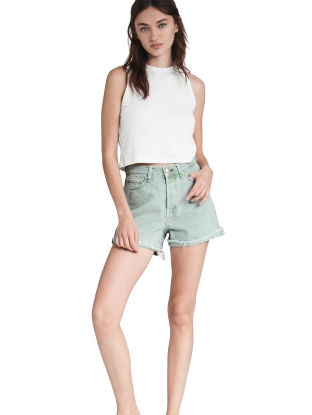 RAG & BONE MAYA HIGH RISE SHORTY SHORT SEAFOAM GREEN SZ 27 Boho Beachy Girl